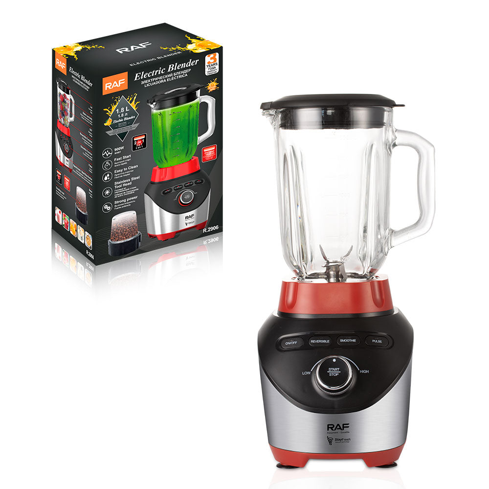 RAF R.2906 Factory Electric Blender & Juicer 2-in-1 – 900W Strong Power, 2-Speed Variable Control