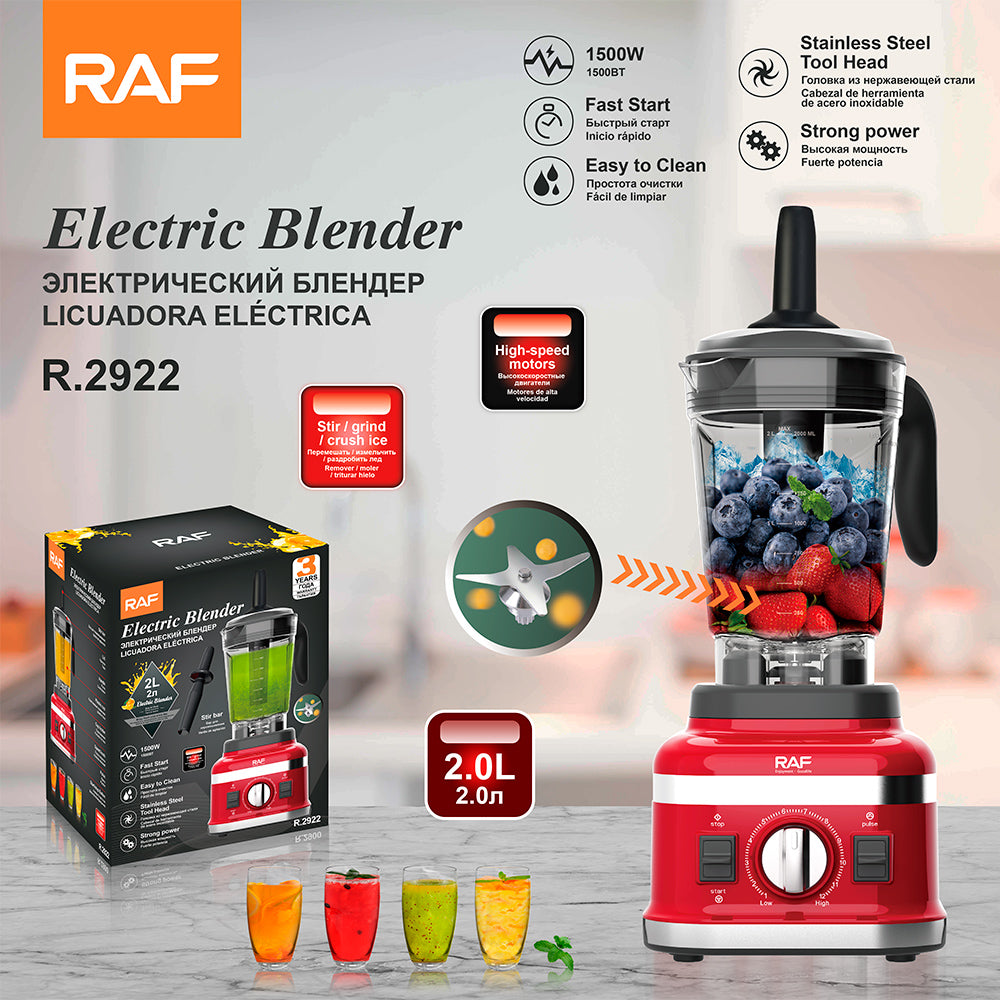 RAF R.2922 Heavy-Duty Commercial Blender – 2L Large Capacity High-Power Mixer