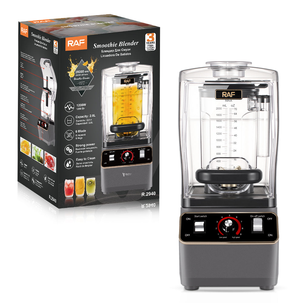 RAF R.2940 2.0L Heavy-Duty Industrial Soundproof Blender – 1200W Commercial Smoothie Mixer