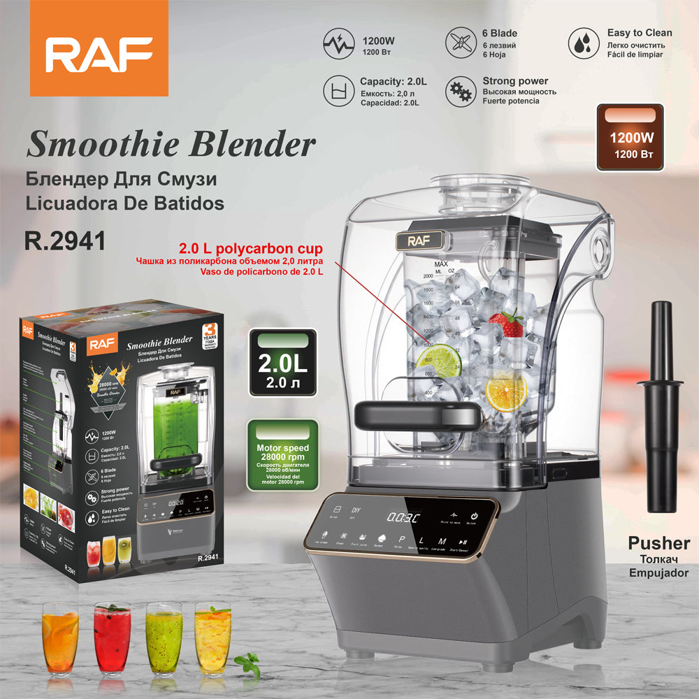 RAF R.2941 Strong Power 6-Blade Kitchen Electric Smoothie Blender – 1200W Commercial Mixer