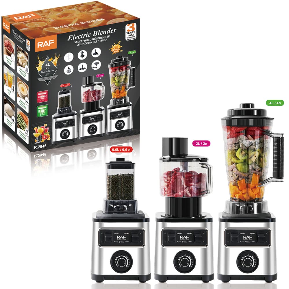 RAF R.2946 8-in-1 Heavy Duty Mixer, Smoothie Juicer & Food Processor – 800W