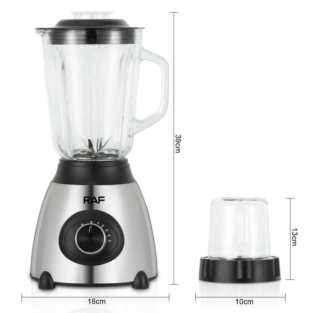 RAF R.295 Heavy-Duty Glass Blender – 1.5L Double Jar Smoothie & Juice Mixer