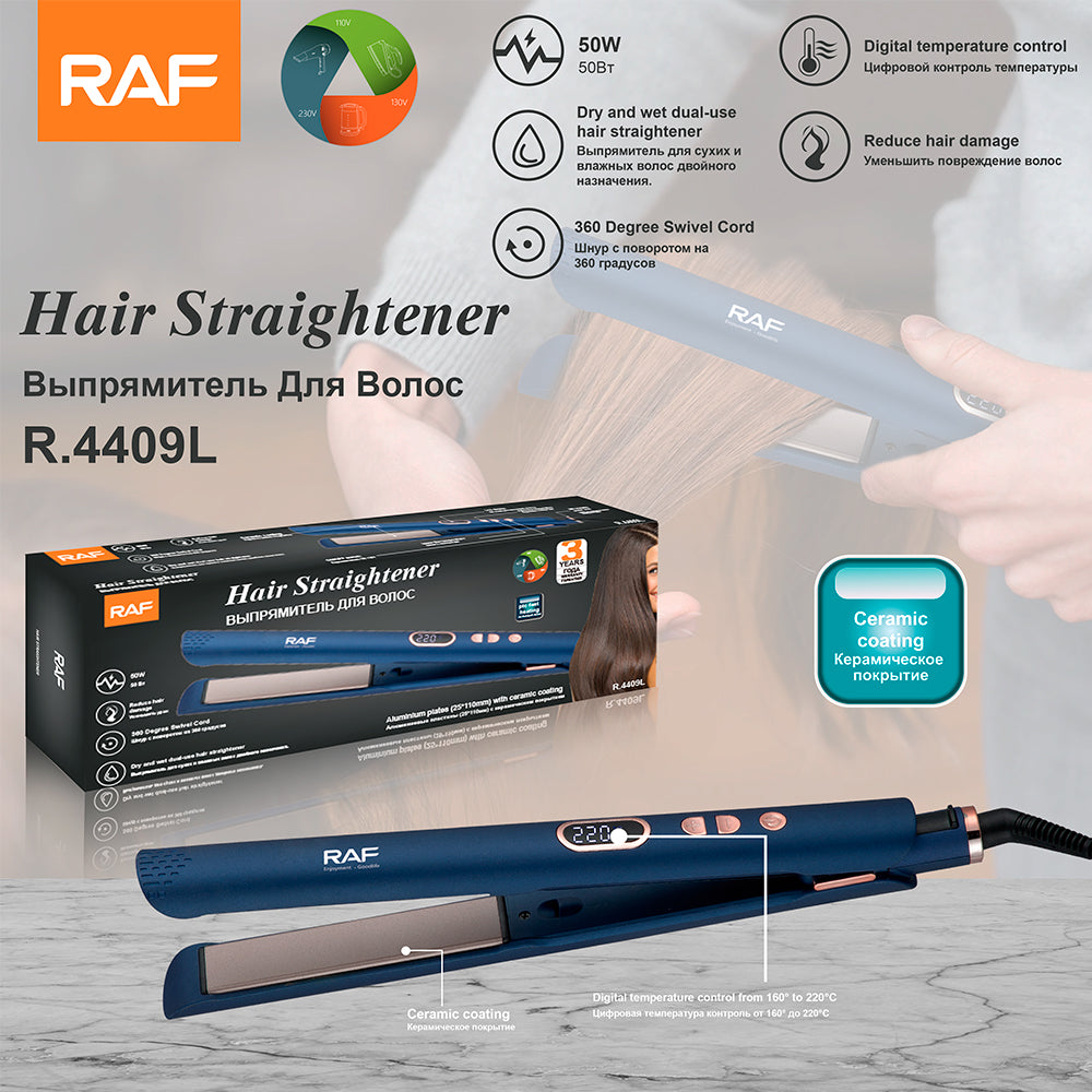 Hair Straightener RAF R.4409 – LCD 50W Ceramic PTC Flat Iron