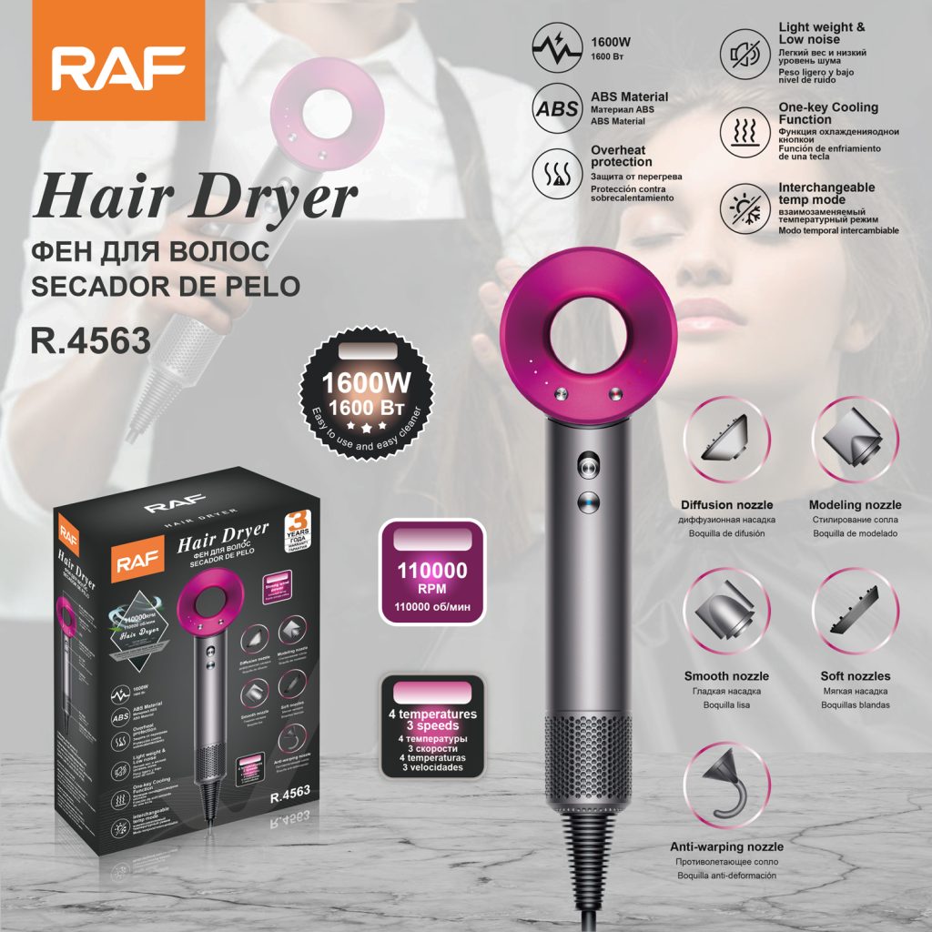 Professional High Speed Hair Dryer RAF R.4563 – Next Generation Salon Performance