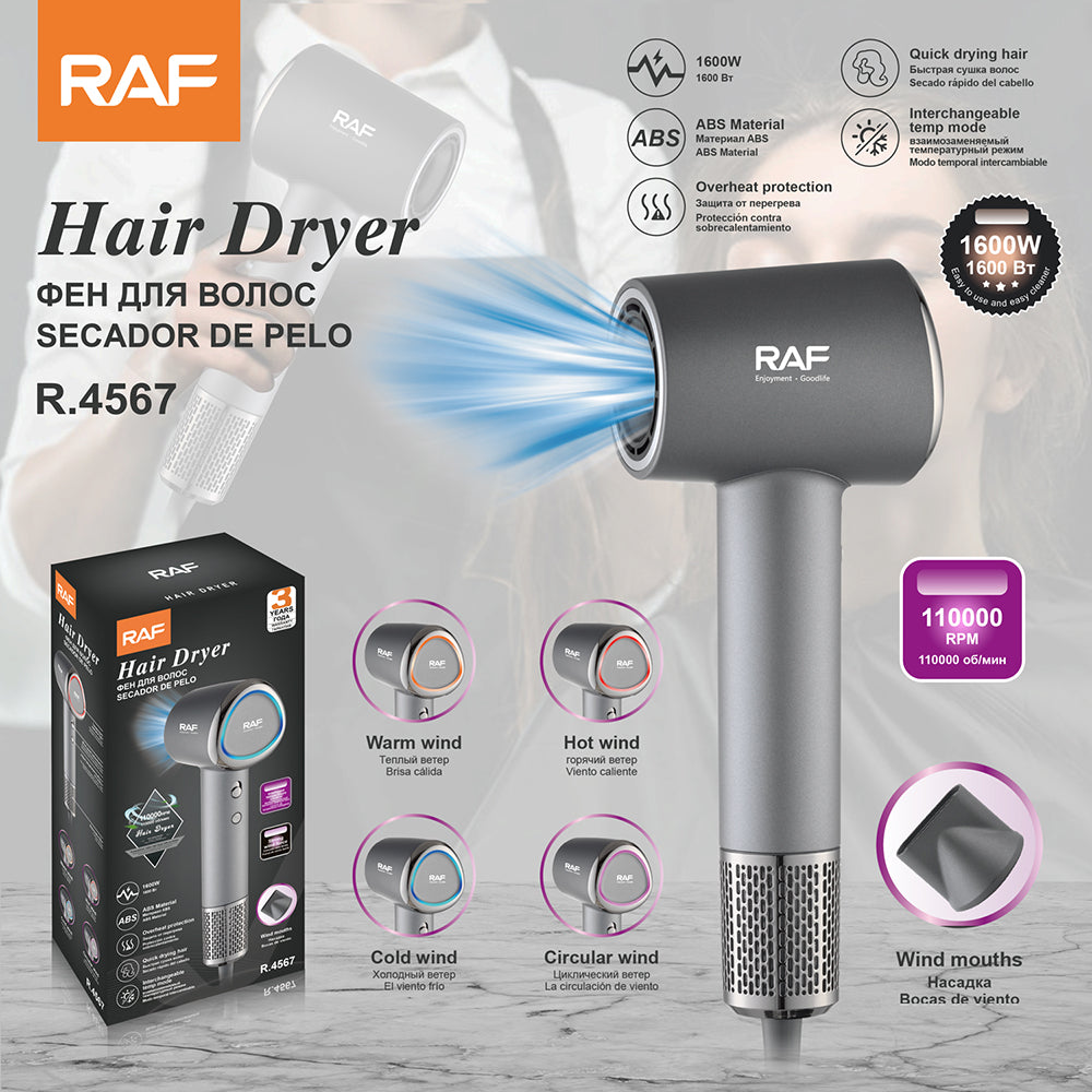 Negative Ion Hair Dryer RAF R.4567 – Fast Drying with Professional Hair Protection