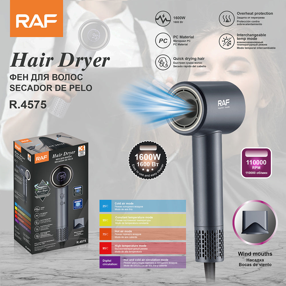Professional Plasma Hair Dryer – Premium Metal Salon Blow Dryer RAF R.4575