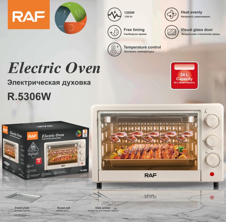18L Countertop Electric Oven RAF R.5306  – Smart Toaster, Pizza & Baking Oven with Timer | Turbo Convection Home Oven