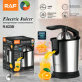 RAF R.623 Electric Stainless Steel Citrus Juicer – 25W Quiet Motor Squeezer