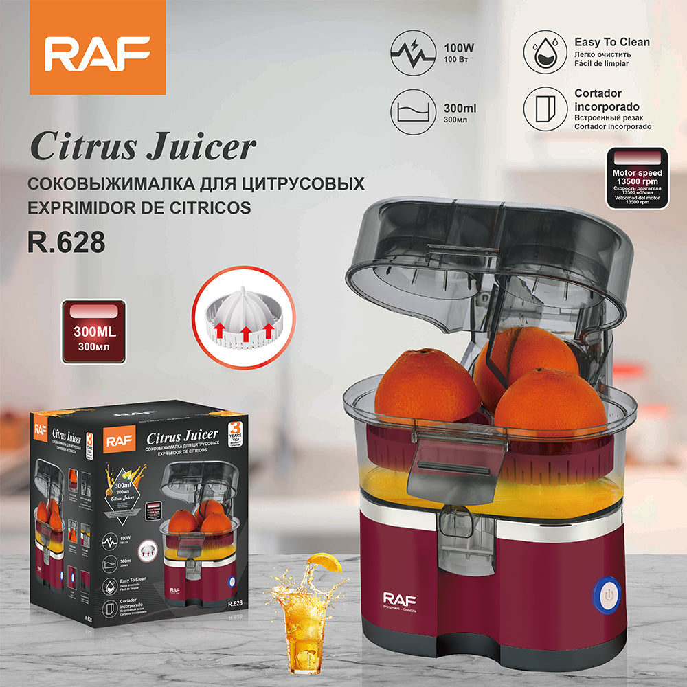 RAF Compact Citrus Juicer 300ML – Automatic Orange Extractor with Built-In Cutter {R.689}