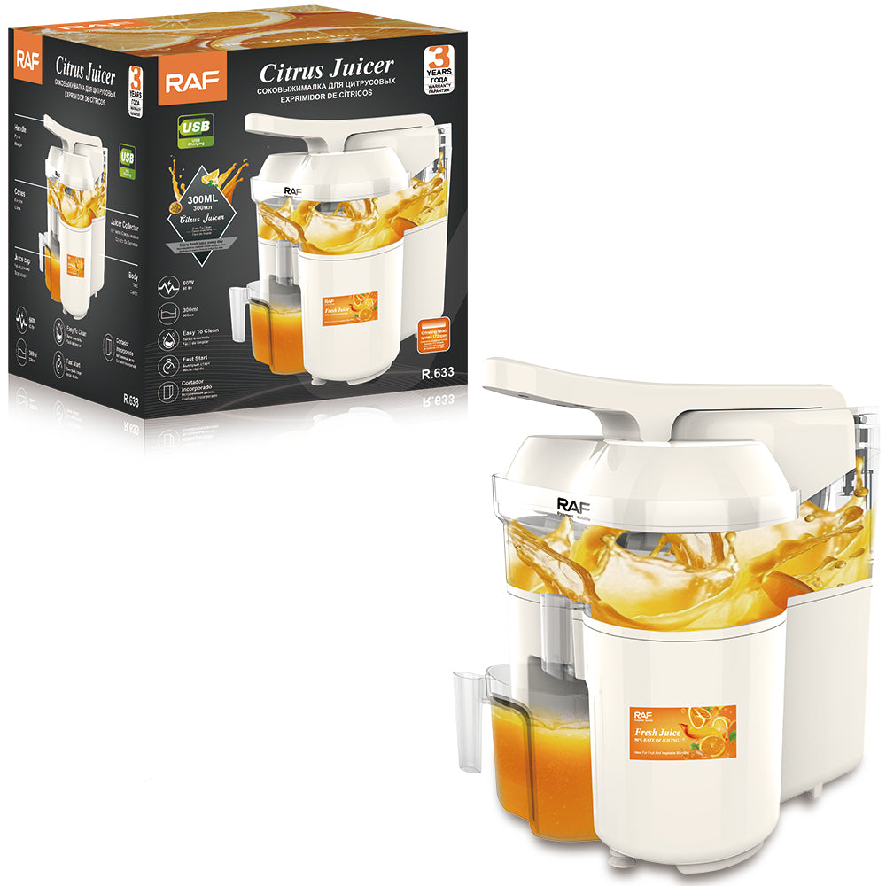 RAF R.633 Rechargeable Portable Citrus Blender & Juicer 300ML – USB Powered