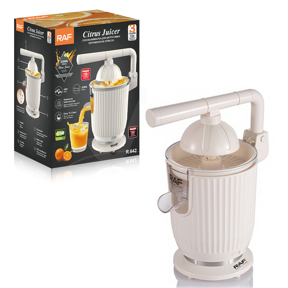 RAF R.642 Rechargeable Portable Lemon Juicer & Blender – USB Charging