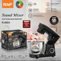 RAF R.6604 Stand Mixer 4L – 1500W Heavy Duty 3-in-1 Baking & Dough Mixer (10-Speed, Stainless Steel)