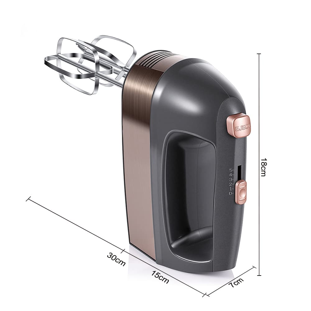 RAF R.6641 300W Hand Mixer 5-Speed – Electric Egg Beater with Stainless Steel Attachments