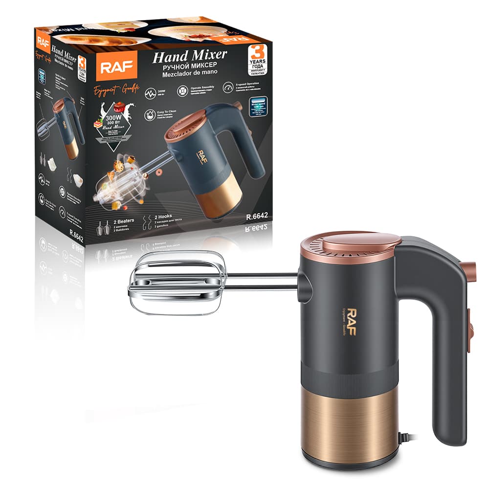 RAF R.6642 300W Hand Mixer – 5 Speed Electric Egg Beater & Dough Mixer