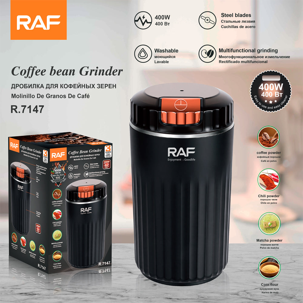 Automatic Coffee Grinder RAF R.7147 – Electric Bean Grinder with High-Speed Precision Blades