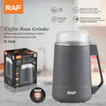 Electric Coffee Grinder RAF R.7426 – Steel Flat Blade Grinder for Coffee Beans & Spices