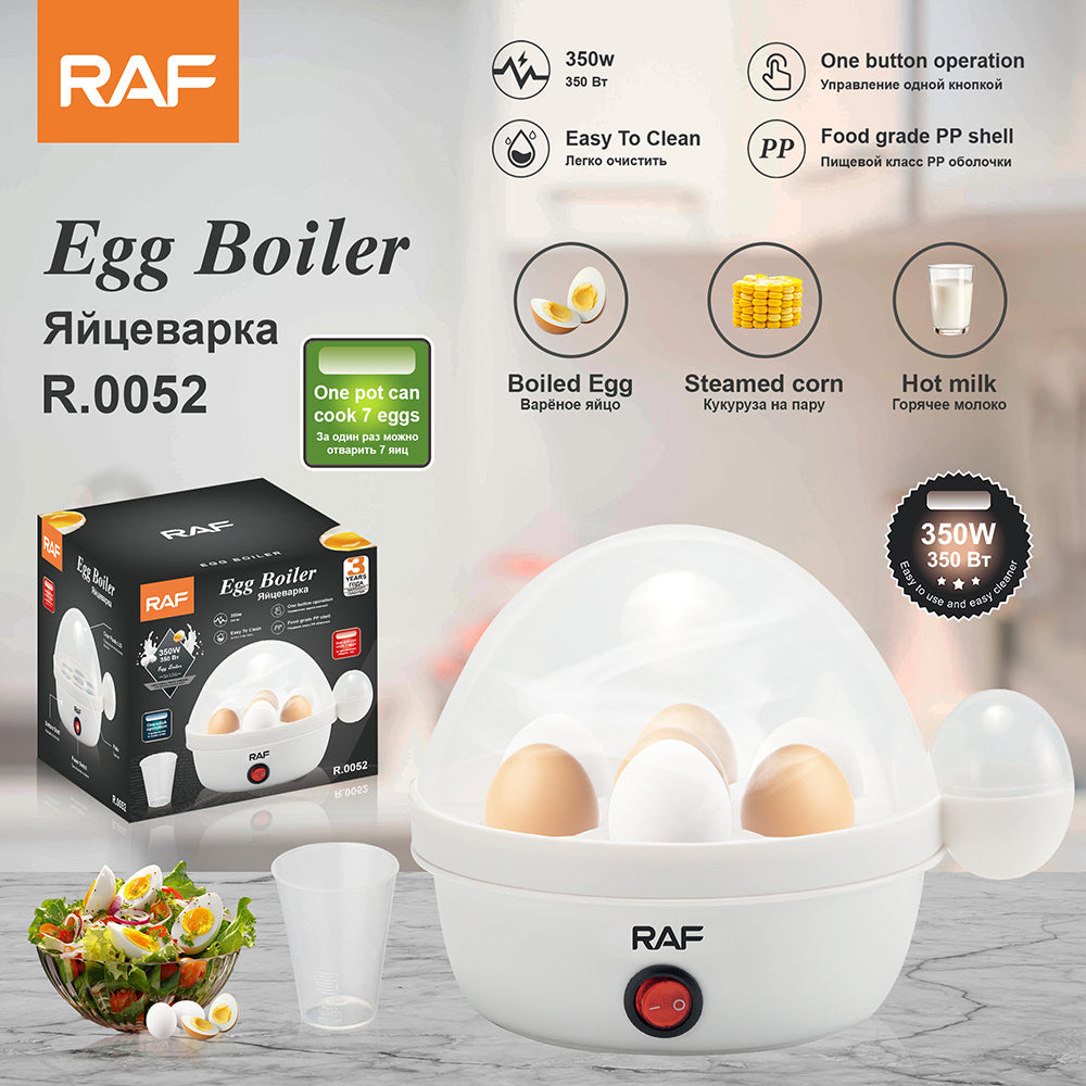 Electric Egg Boiler & Steamer RAF R.0052  – 7 Egg Capacity Automatic Cooker with 350W Fast Heating & Auto Shut-Off