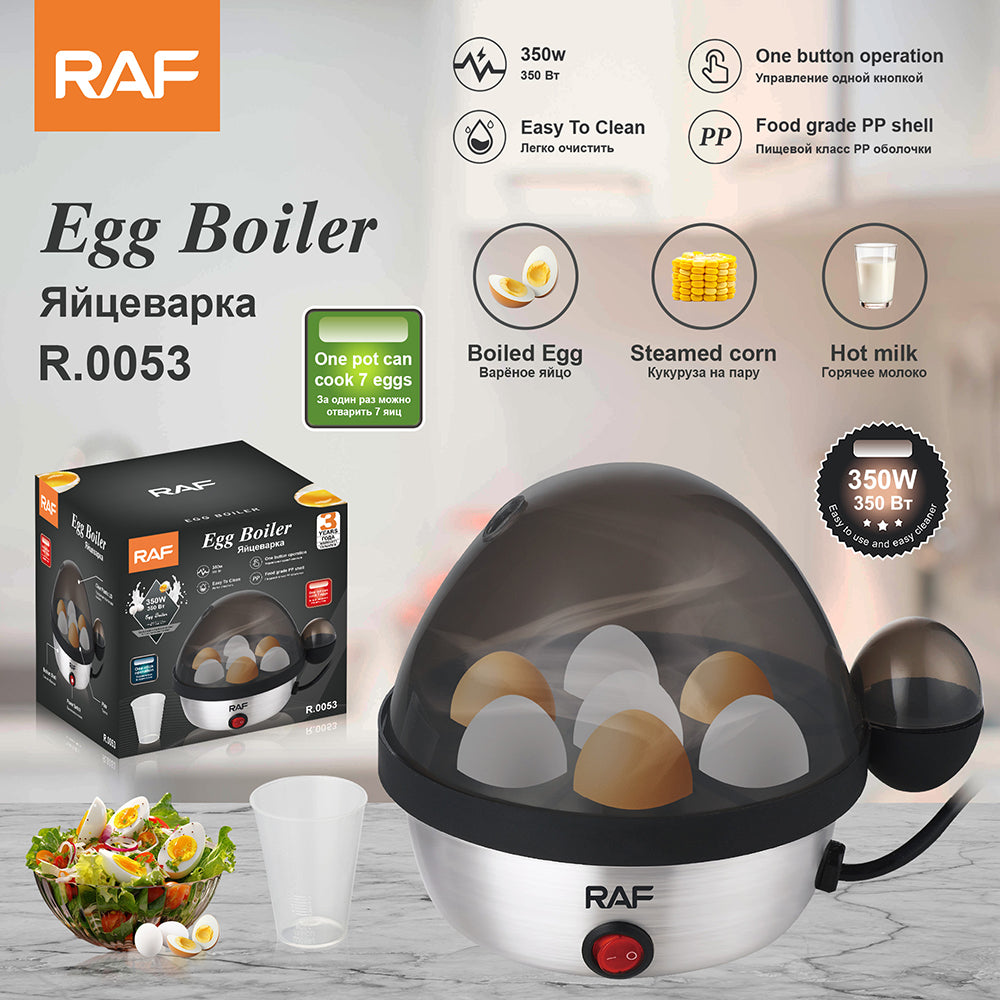 Digital Egg Boiler RAF R.0053  – 7 Egg Capacity Electric Cooker with Stainless Steel Housing, Auto Shut-Off & Precision Control