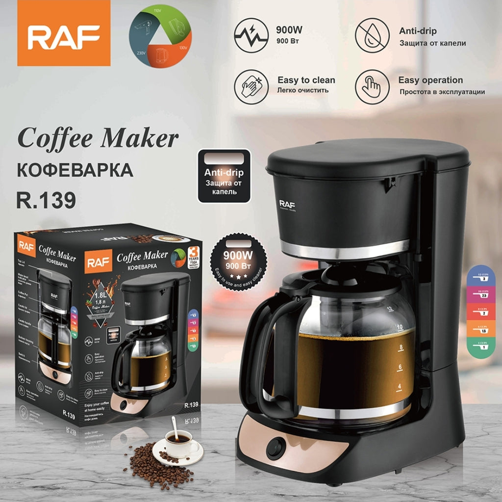 Automatic Coffee Machine RAF R.139 -  Smart Electric Coffee Maker with Precision Temperature Control