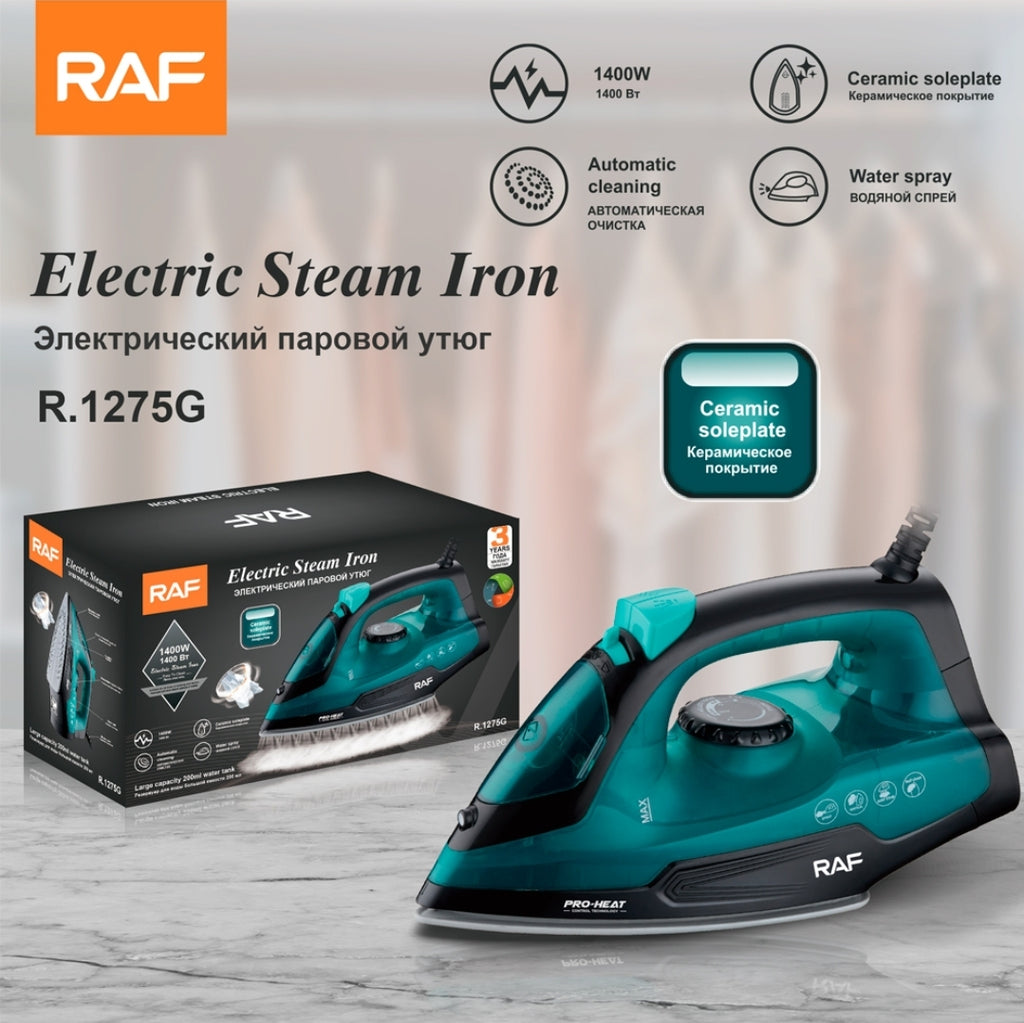 Electric Steam Iron RAF R.1275 Handheld Garment Steamer – 1400W Portable Steam Iron with Anti-Drip Protection