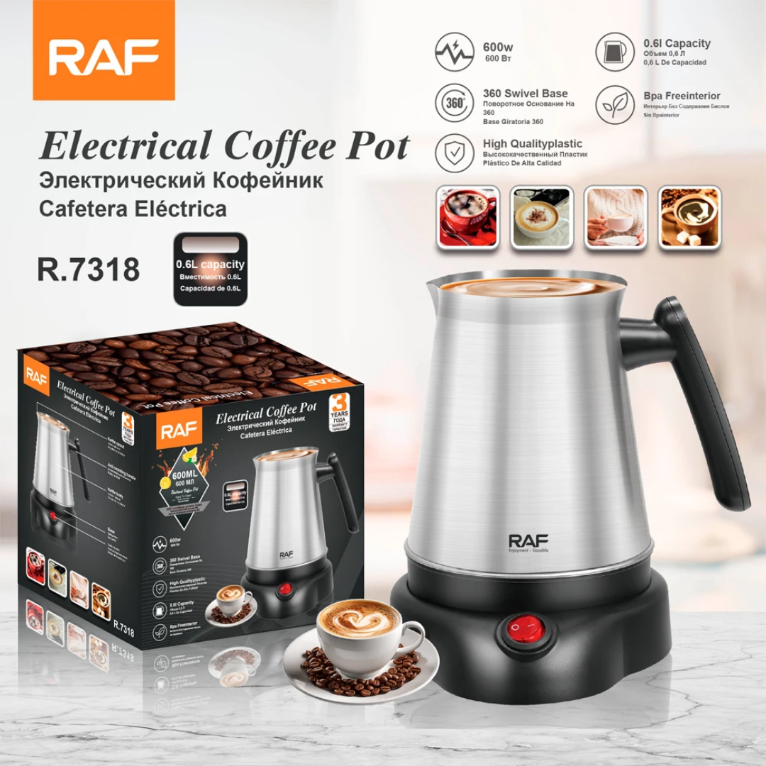 RAF R.7318 Electric Kettle 0.6L – 600W Fast Heating Compact Design