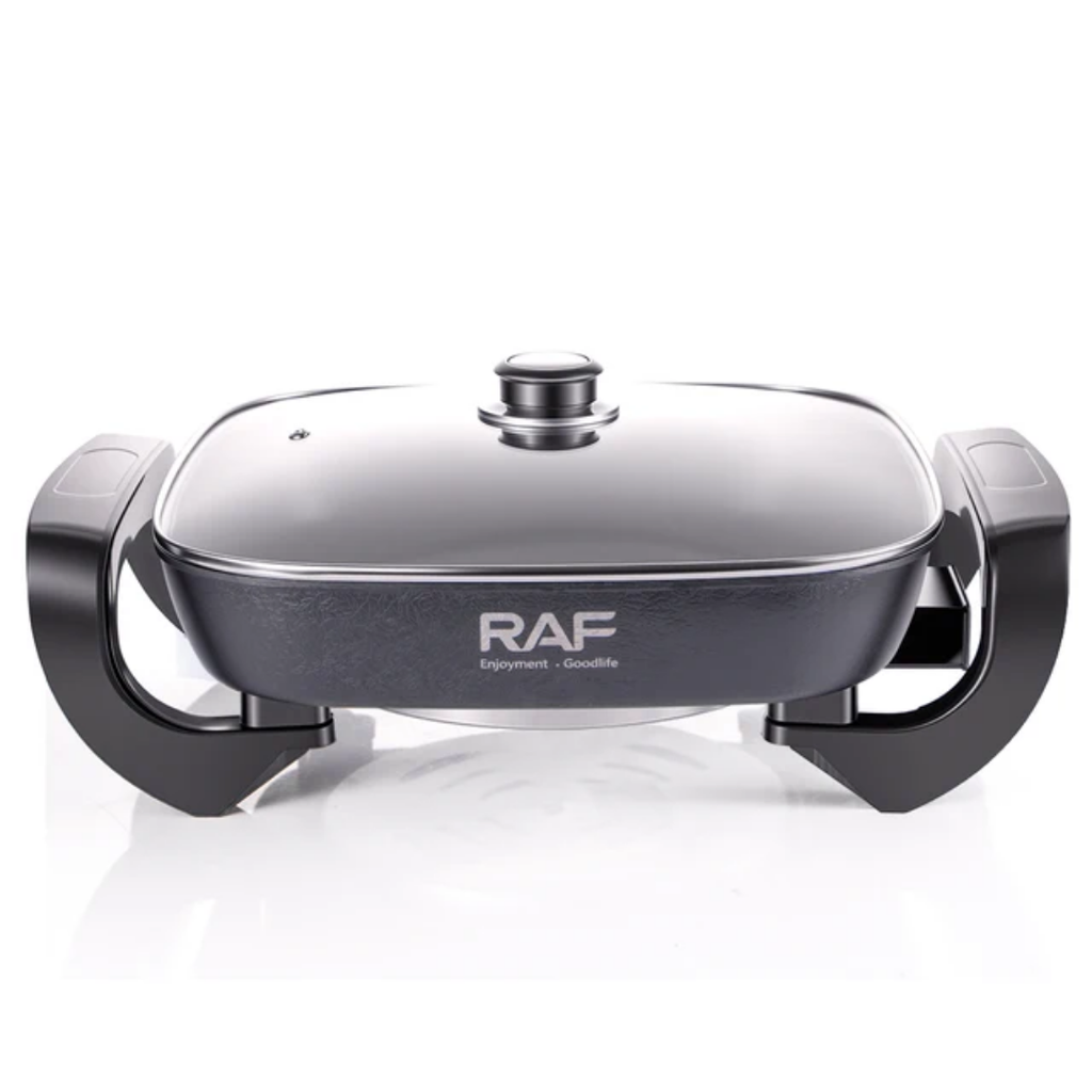 Professional Electric Hot Pot & Stock Pot RAF R.5478 – 1000W High-Speed Heating, Non-Stick Interior, Multi-Functional Cooker with Precision Temperature Control & Glass Lid