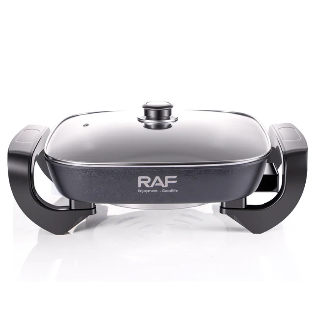 Professional Electric Hot Pot & Stock Pot RAF R.5478 – 1000W High-Speed Heating, Non-Stick Interior, Multi-Functional Cooker with Precision Temperature Control & Glass Lid
