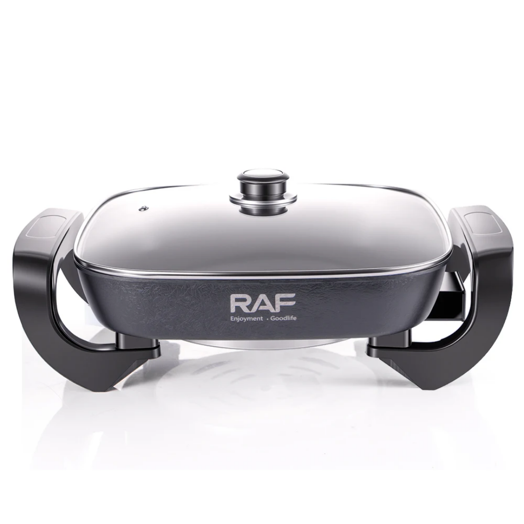Professional Electric Hot Pot & Stock Pot RAF R.5478 – 1000W High-Speed Heating, Non-Stick Interior, Multi-Functional Cooker with Precision Temperature Control & Glass Lid