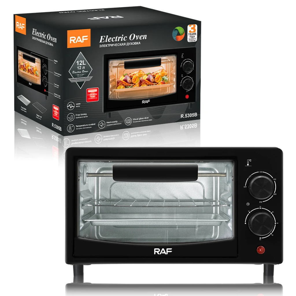 7L_12L Small Electric Oven RAF R.5305  – Toaster, Air Fryer & Baking Oven with Turbo Convection | Compact Home Oven